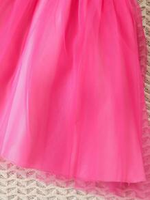 SHEIN Cô Gái Trẻ Thêu hoa Váy lưới che phủ & Ống tay áo Áo khoác - Nhiều màu - Xem 5