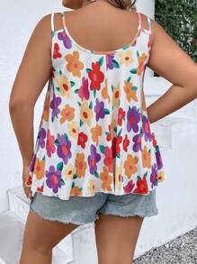 SHEIN Holidaya Talla grande Top de tirantes con estampado floral - Multicolor - Ver 2