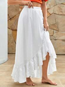 Bohemela 不對稱荷葉邊半身裙 - 白色 - 查看 6