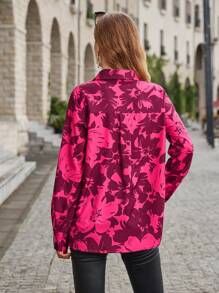 SHEIN Clasi In hoa Nút phía trước Áo sơ mi - Nhiều màu - Xem 2
