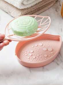 1 Miếng Màu sắc tùy ý Hai lớp Nhựa Giá để xà bông Với Làm khô hạn Cái mâm , Phòng tắm Lá cây Hình dạng Đĩa xà phòng Xà bông Đứng - Nhiều màu - Xem 2