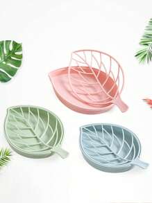 1 Miếng Màu sắc tùy ý Hai lớp Nhựa Giá để xà bông Với Làm khô hạn Cái mâm , Phòng tắm Lá cây Hình dạng Đĩa xà phòng Xà bông Đứng - Nhiều màu - Xem 4