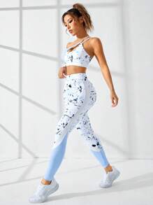 SHEIN Sport Studio Letter Graphic Sports Set Workout Set Workout Women Setwomen Workout Set