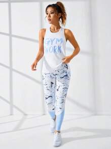 SHEIN Sport Studio Letter Graphic Sports Set Workout Set Workout Women Setwomen Workout Set