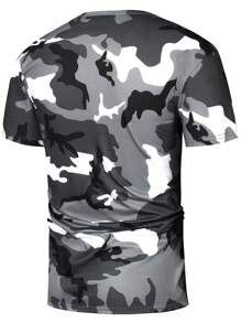 Manfinity LEGND 男士圆领短袖迷彩T恤 - 灰色 - 查看 2