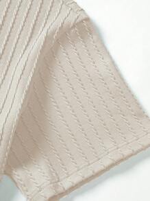 Manfinity Homme Conjunto de camiseta de manga corta y pantalones cortos de unicolor, corte holgado, hombros caídos para hombre, atuendo informal para salir - Albaricoque - Ver 3