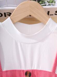 SHEIN 女大童小高領假兩件連衣裙 - 彩色 - 查看 6