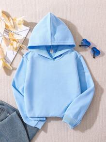 Áo nỉ in hình ô tô và chữ cái dành cho bé gái tuổi teen - Màu xanh lam - Xem 2