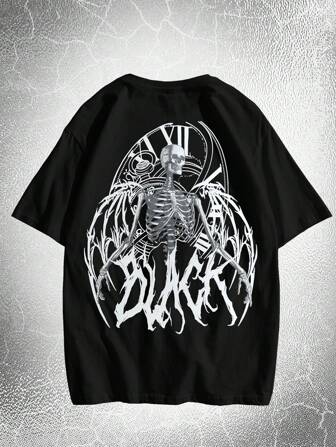 Goth Guys Skeleton Print Tee