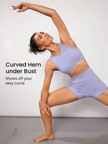 GLOWMODE 無縫軟質彎曲緣運動內衣 - 紫色 - 查看 4