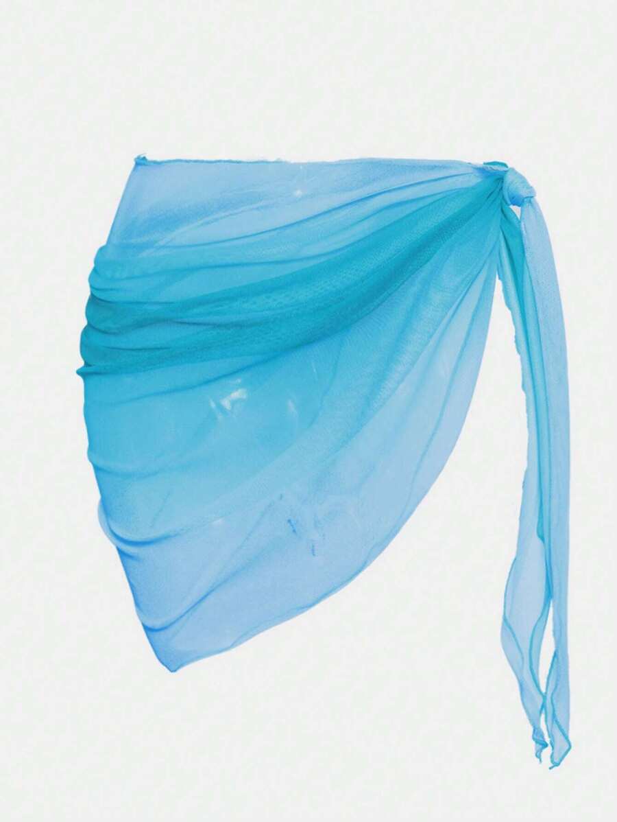 Swim Mod Summer Beach Solid Knot Side Cover Up Skirt