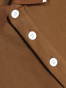 Manfinity Homme Nam Viền tương phản Áo polo - Cà phê nâu - Xem 7