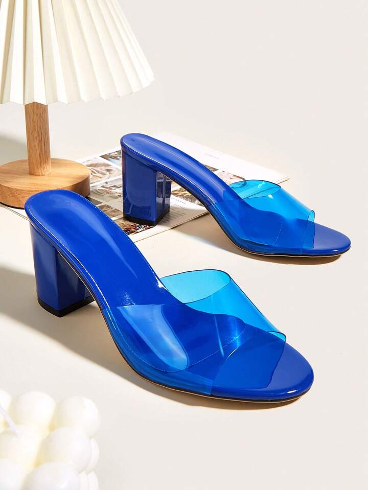 Blue transparent heels deals