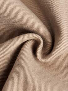 SHEIN Teen Girl Solid Color Flare Jeans With Frayed Hem, Perfect For Summer Daily Casual Wear - Khaki - View 4