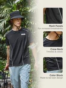 SHEIN In My Nature Chi tiết bản vá dành cho nam Quần áo bảo hộ lao động Quần áo đi bộ ngoài trời Tank Top - màu đen - Xem 2