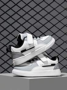 1 Pair Of Kids' Casual Sports Shoes With Strap Closure, Wear-Resistant, Lightweight, Breathable, Flexible, Shock-Absorbent, Quick-Drying, Waterproof, Non-Slip, Spliced Leather And Pu Upper, Suitable For Street Style, Running, Etc. - Multicolor - View 3