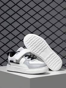 1 Pair Of Kids' Casual Sports Shoes With Strap Closure, Wear-Resistant, Lightweight, Breathable, Flexible, Shock-Absorbent, Quick-Drying, Waterproof, Non-Slip, Spliced Leather And Pu Upper, Suitable For Street Style, Running, Etc. - Multicolor - View 6