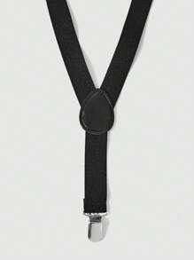 1入組兒童黑色滌綸背帶適用於開學季