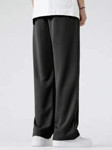 Manfinity Hypemode Men Plus Solid Drawstring Waist Trousers - Black - View 2