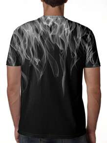 Manfinity LEGND Hombres talla grande Camiseta con estampado de dibujo - Negro - Ver 2