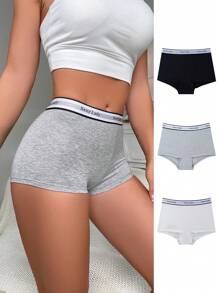 Women's Casual Sporty Boyshorts Multicolor Fabric Medium Stretch Underwear - Multicolor - View 1