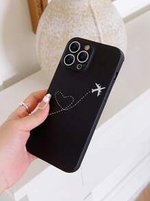 Heart & Airplane Pattern Phone Case - Multicolor - View 2