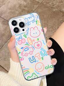 清透繪製手機殼,設有大孔,防震防摔 - 彩色 - 查看 1