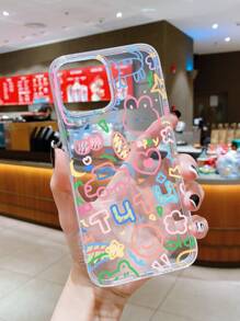 清透繪製手機殼,設有大孔,防震防摔 - 彩色 - 查看 3