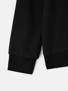 RueChic Tween Boy Wolf Print Hoodie - Black - View 4