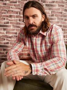 Manfinity NXTstreet 男士格紋印花襯衫 - 彩色 - 查看 3