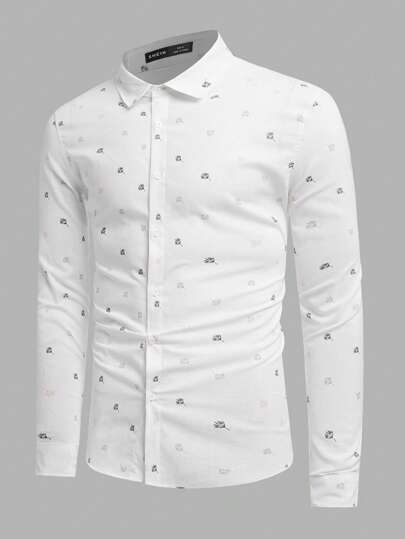 Manfinity NiteLyfe Men Allover Print Button Up Shirt