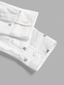 Manfinity NiteLyfe Men Allover Print Button Up Shirt - White - View 5