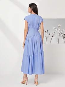 Modelyn Vestido unicolor bajo con fruncido