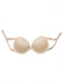 Bralution Women's Strapless Padded Push Up Bra Baby Pink Casual Seamless Underwire Lifting Everyday Bra Lingerie - Baby Pink - View 7