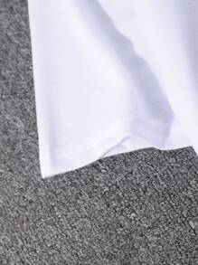 Manfinity Homme 男士幾何印花T恤 - 白色 - 查看 5