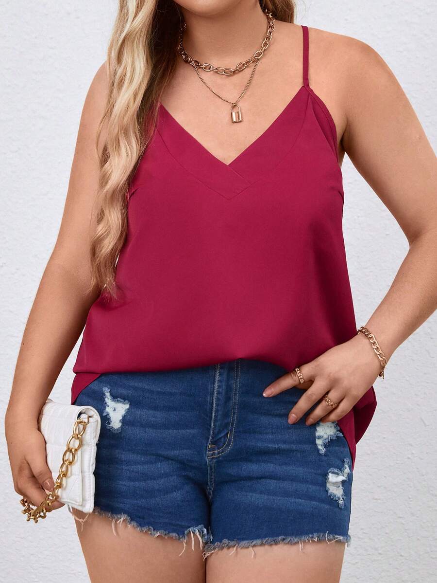 SHEIN Privé 大碼素色吊帶上衣