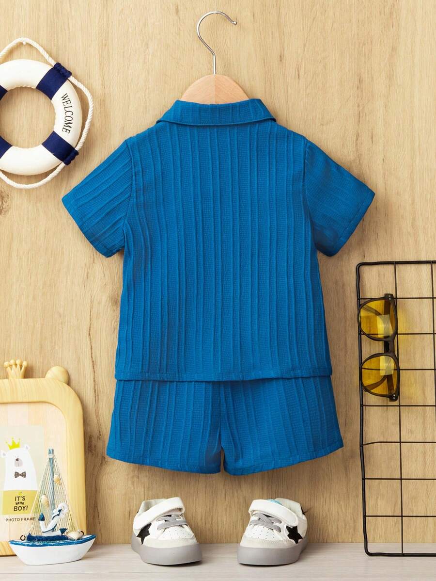 Baby Boy Button Front Shirt & Shorts SHEIN USA
