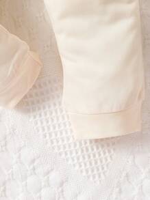 Baby Girl Solid Slant Pocket Joggers - Apricot - View 6