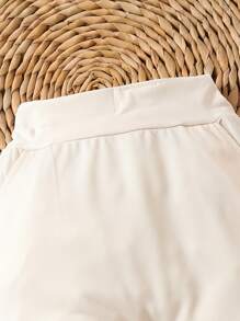 Baby Girl Solid Slant Pocket Joggers - Apricot - View 7