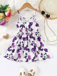 SHEIN Junges Mädchen Cami Kleid mit Blume Muster,