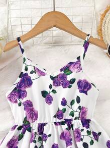 SHEIN Junges Mädchen Cami Kleid mit Blume Muster,