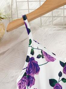 SHEIN Junges Mädchen Cami Kleid mit Blume Muster,