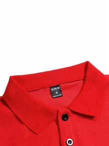 Manfinity Homme Men Contrast Trim Polo Shirt - Red - View 4