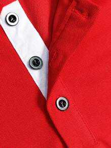 Manfinity Homme Men Contrast Trim Polo Shirt - Red - View 8