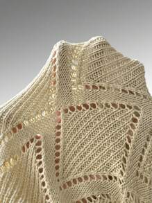 SHEIN Privé 網眼針織荷葉袖套頭毛衣