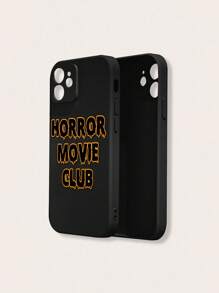 Milasneeze 1入英文字母圖案矽膠手機殼，適用於iPhone - 黑色 - 查看 3