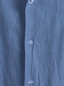 Manfinity VCAY Men Plus Solid Button Up Shirt Without Tee - Dusty Blue - View 4