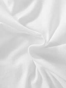 SHEIN 男嬰標語和卡通圖案T恤和短褲 - 白色 - 查看 3