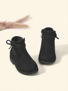 Cozy Pixies Baby Girls Bow Decor Breathable Fashion Classic Boots For Outdoor - Black - View 4