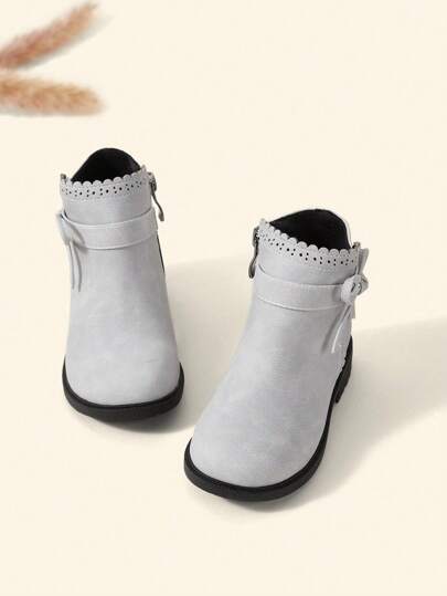 Cozy Pixies Baby Girls Bow Decor Breathable Fashion Classic Boots For Outdoor